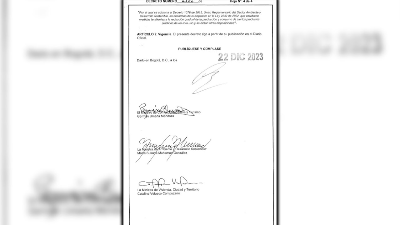 Decreto que prohíbe el plástico de un solo uso entró en vigencia