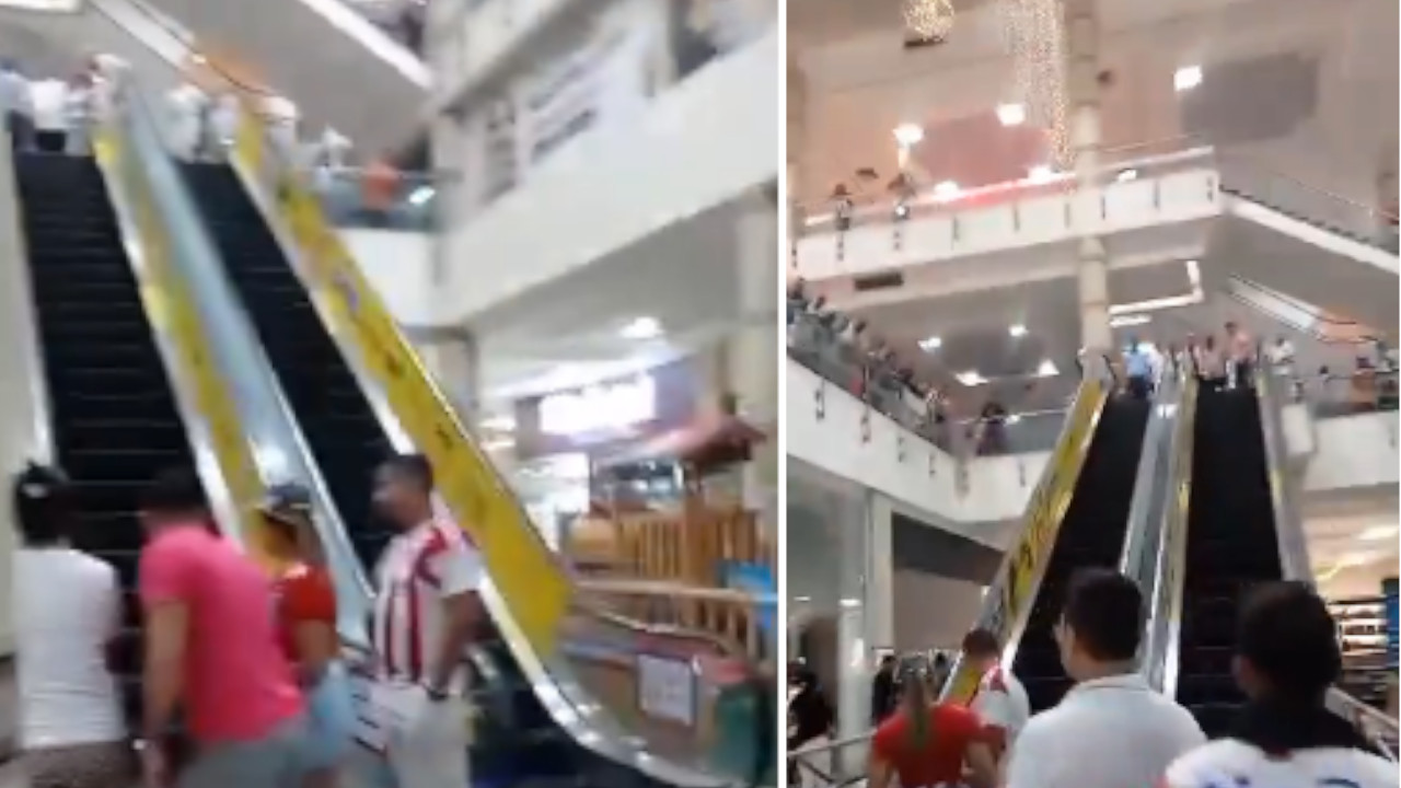 A niño se le quedaron las manos atascadas en escaleras eléctricas