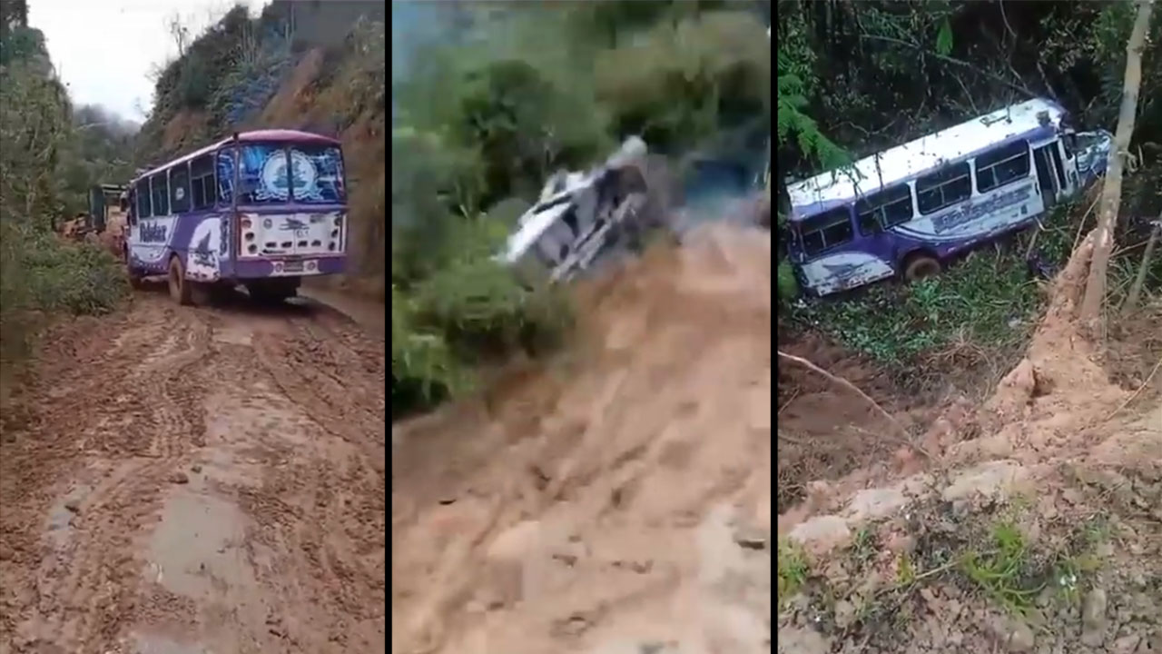 Bus terminó en un abismo en Tolima conductor tiene heridas leves y su esposa sufrió un infarto