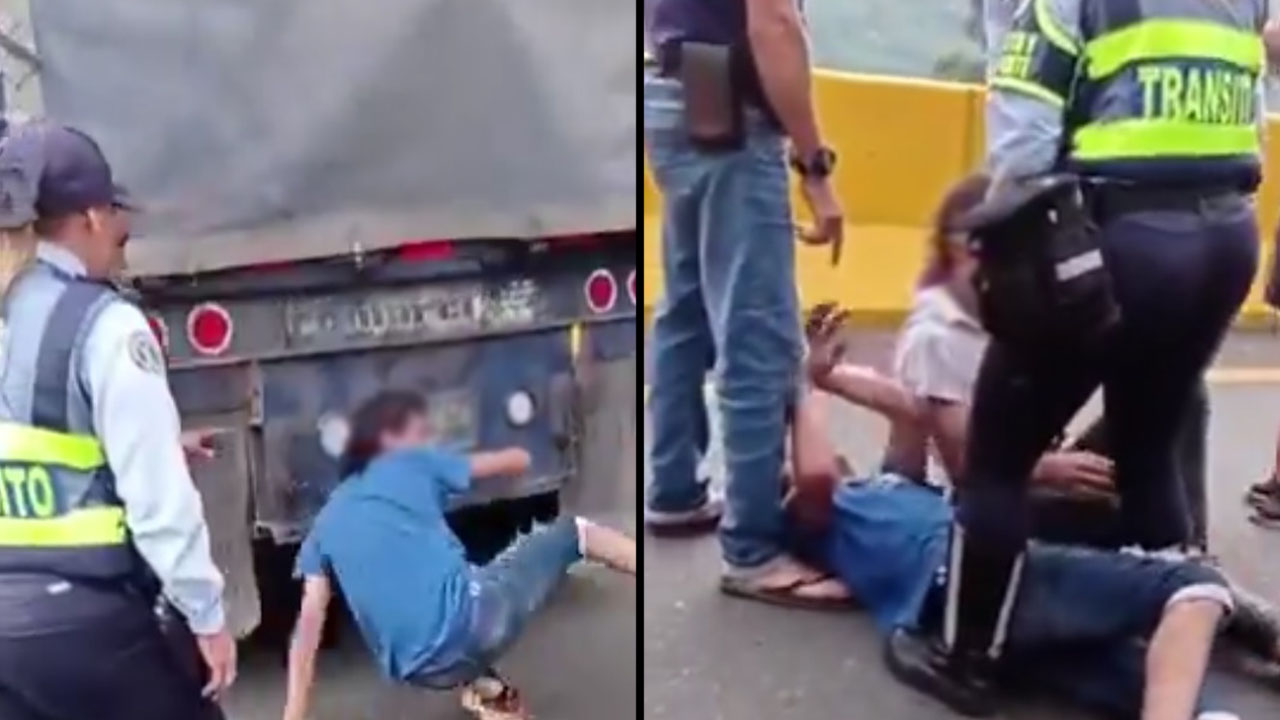 Camioneros le dieron una 'planera' a presuntos ladrones en el Alto de la Línea