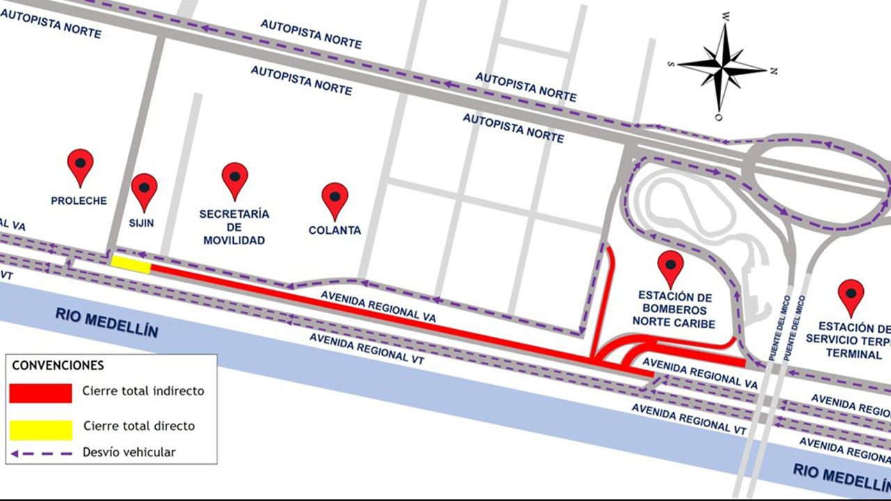 Cierre total en el norte de la Avenida Regional