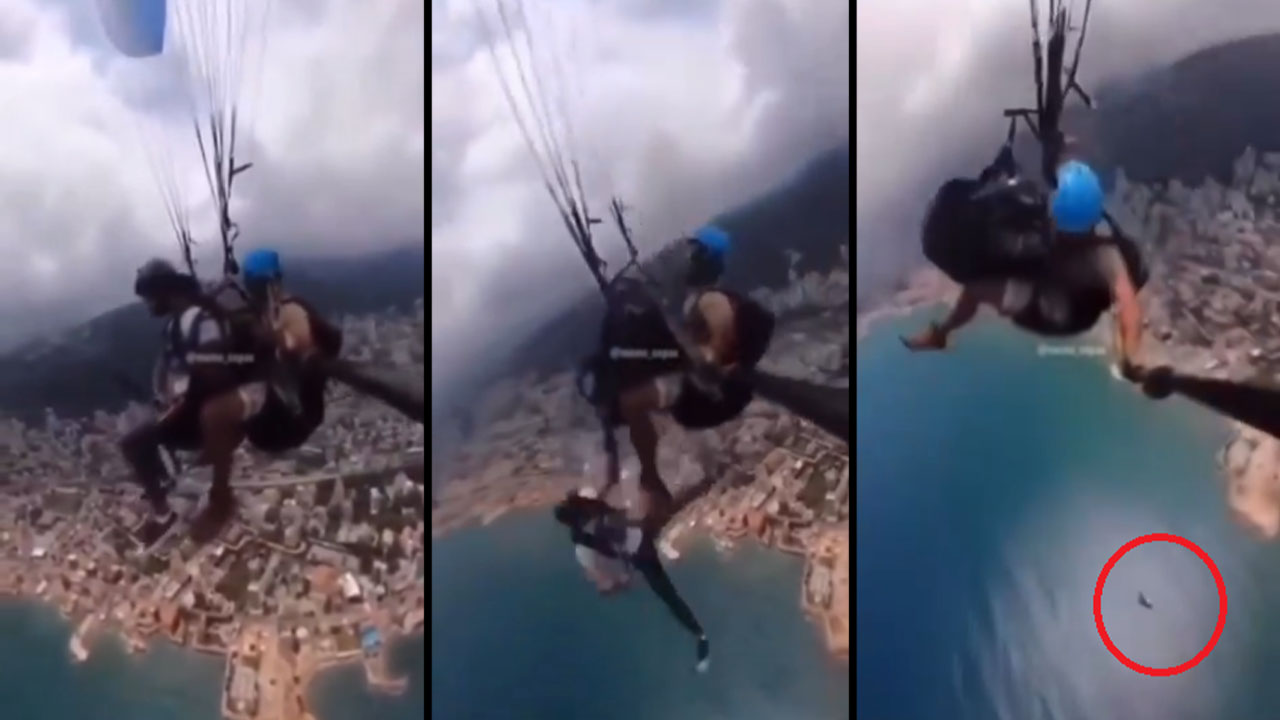 Hombre que iba en parapente saltó inexplicablemente