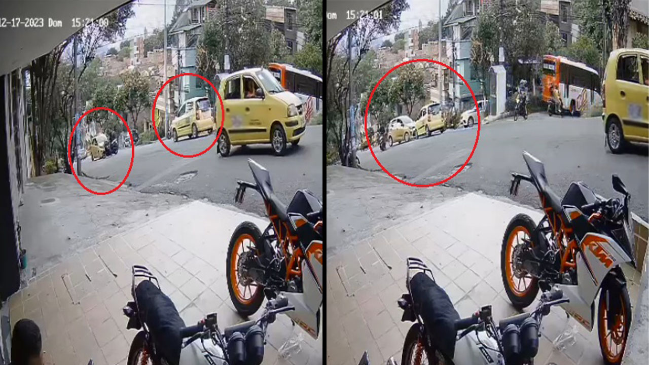 Motociclista imprudente ocasionó choque entre taxis en Enciso