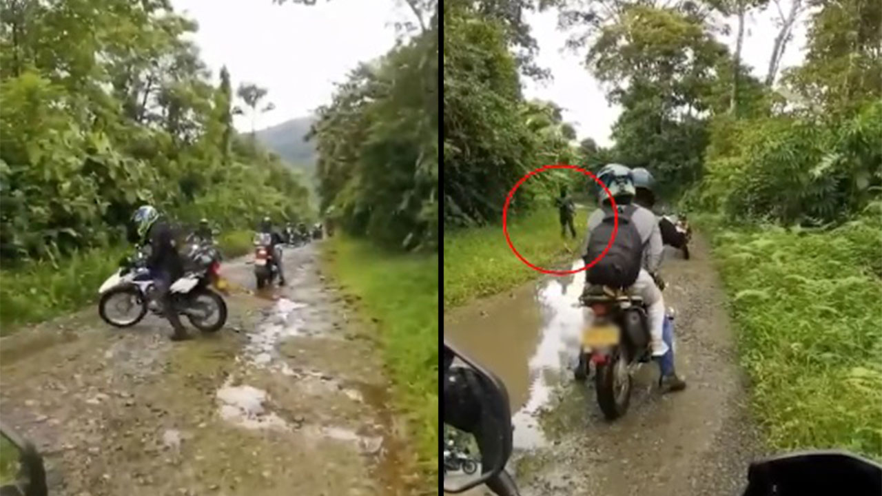 Tremendo susto: Motociclistas fueron interceptados por grupo armado en vía rural de Buenaventura