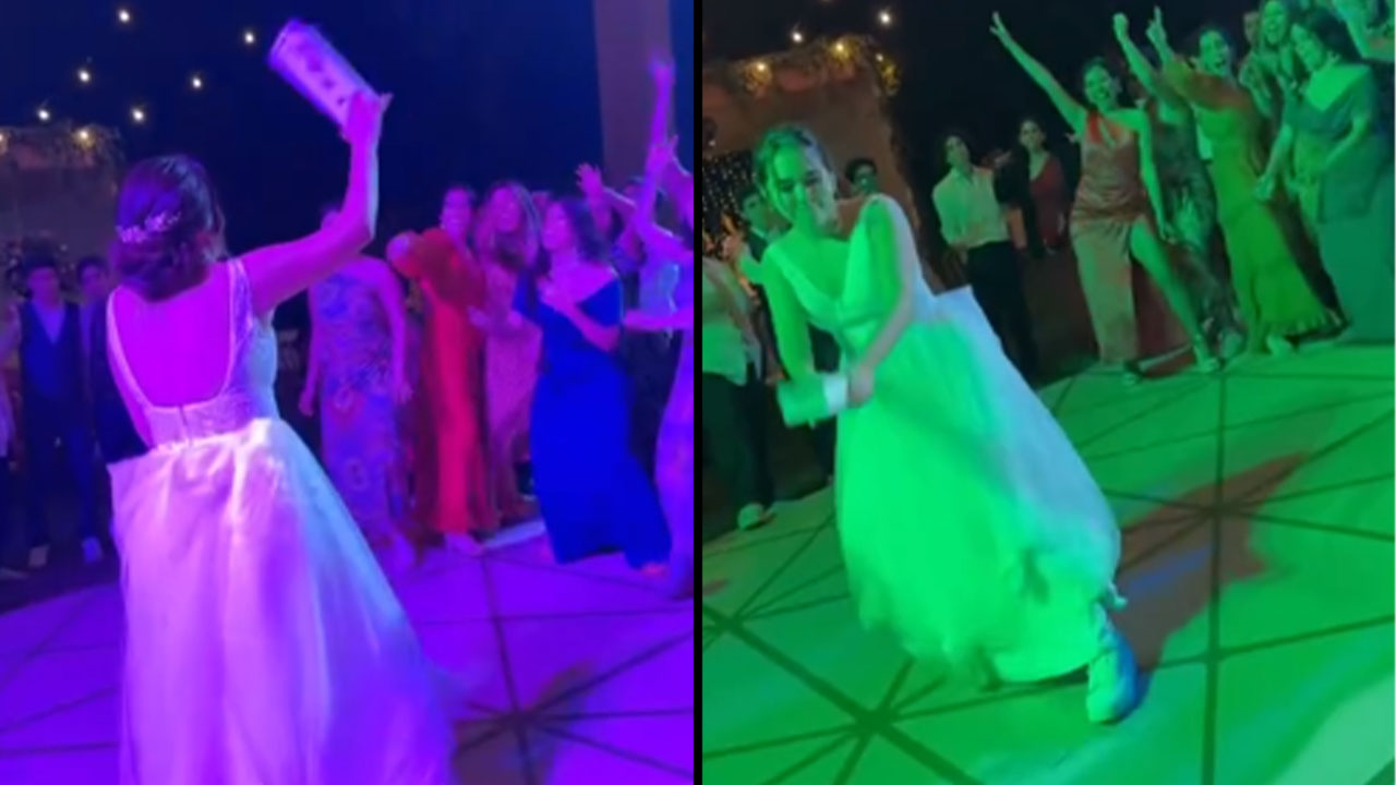 Novia lanzó tremendo juguete sexual en su matrimonio