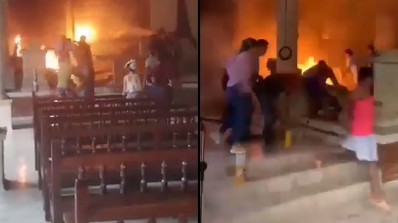 Pesebre se prendió en una iglesia del Carmen de Chucurí