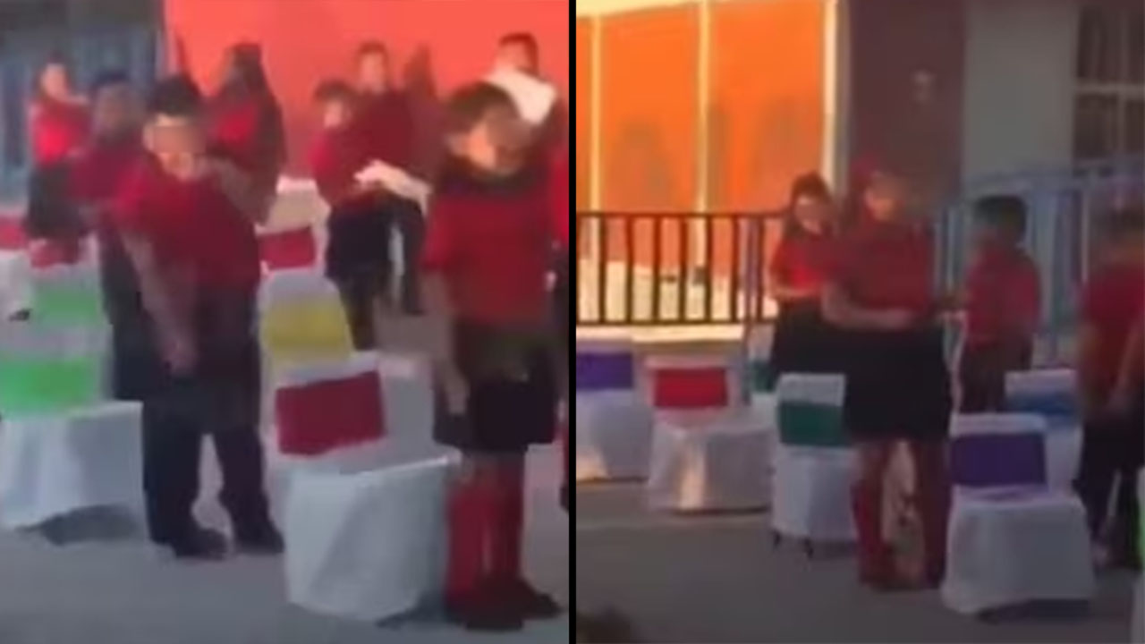 Profesora colocó audio íntimo en plena graduación de primaria