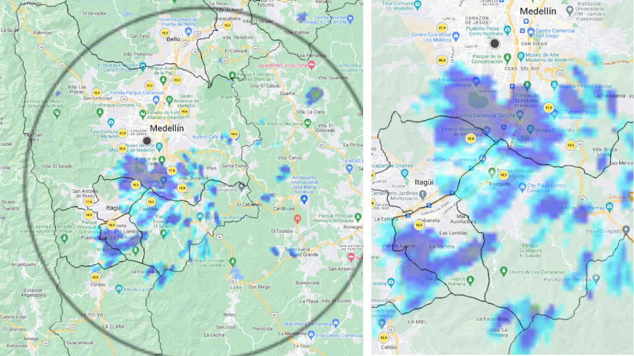 Salga arropado que está lloviendo en algunos sectores del Valle de Aburrá 1