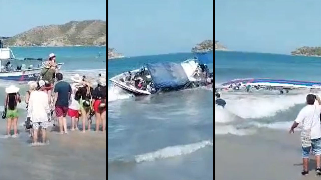 Una lancha se volteó con más de 30 turistas en El Rodadero