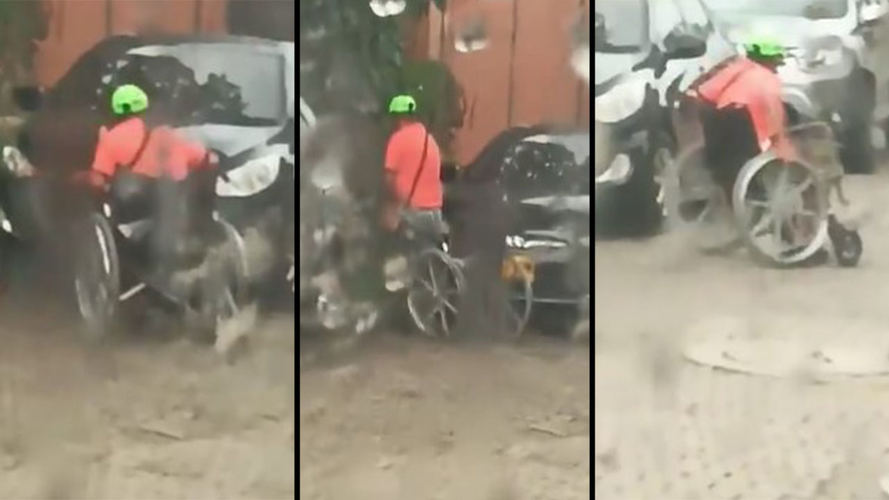 Milagro navideño en Rionegro: Hombre en silla de ruedas se paró y pudo orinar en la calle