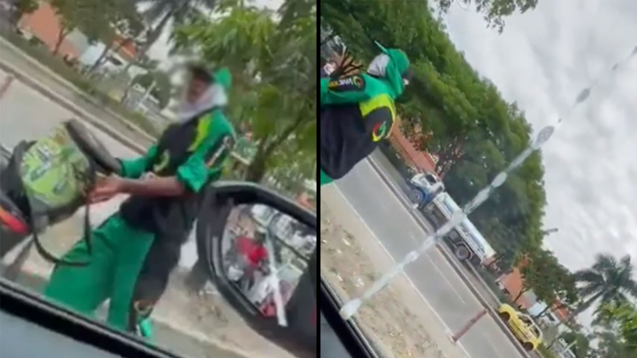 Vendedor ambulante le escupió a conductora en la ventana