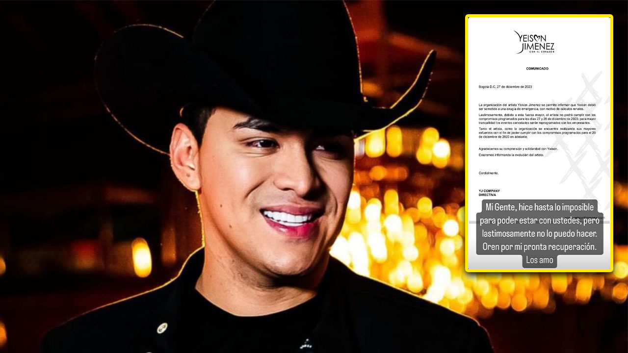 Yeison Jiménez sin trabajo en fin de año