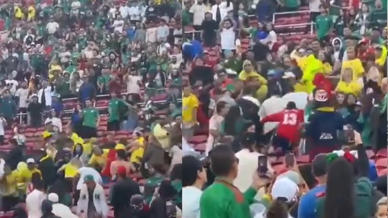 El partido entre México y Colombia terminó con halada de greñas