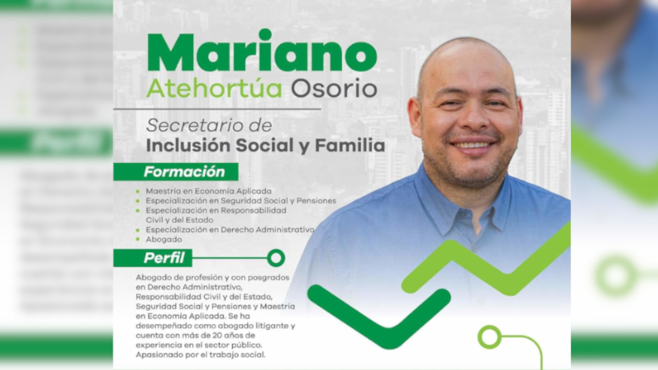 FOTO. Alder Cruz eligió a otro abogado, esta vez para la Secretaria de Inclusión Social y Familia de Sabaneta