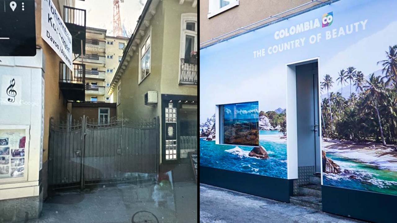 ‘Casa Colombia’ de millón de dólares en Davos, está al lado de otra que costaba 170 mil durante la misma semana del Foro Económico Mundial