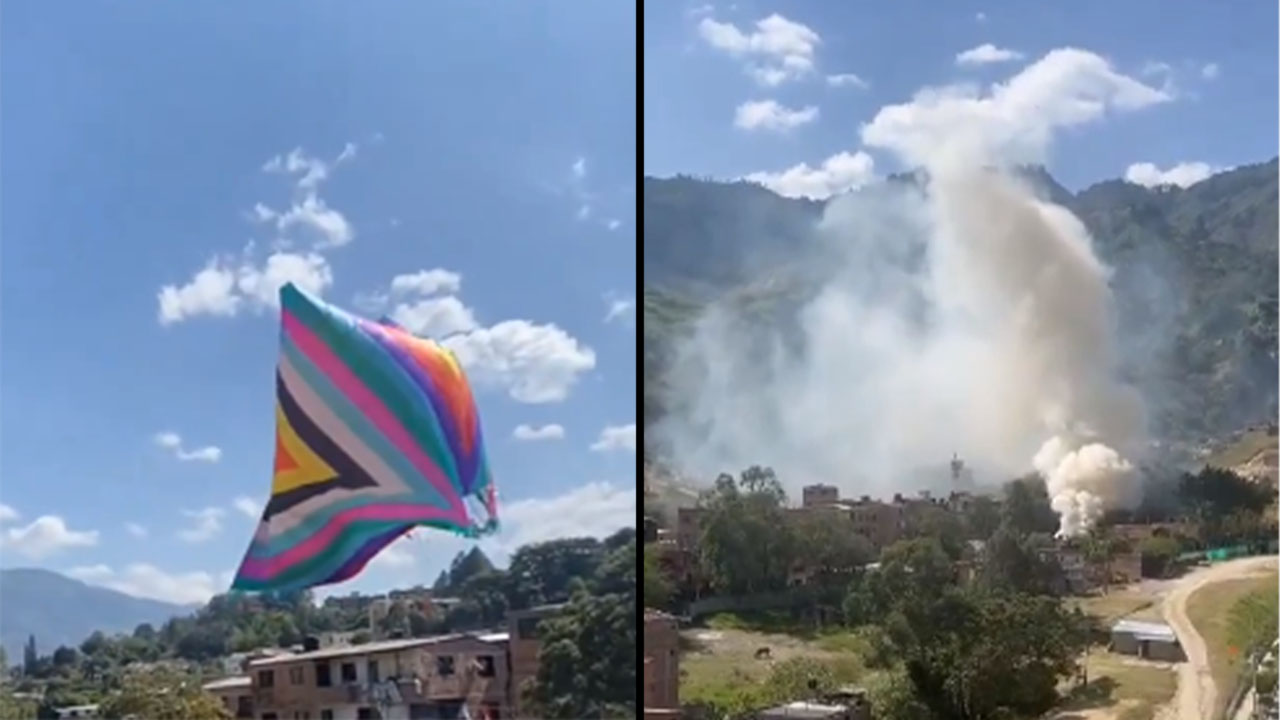 VIDEO. Buscan a los responsables de un globo que causó un incendió en Bello