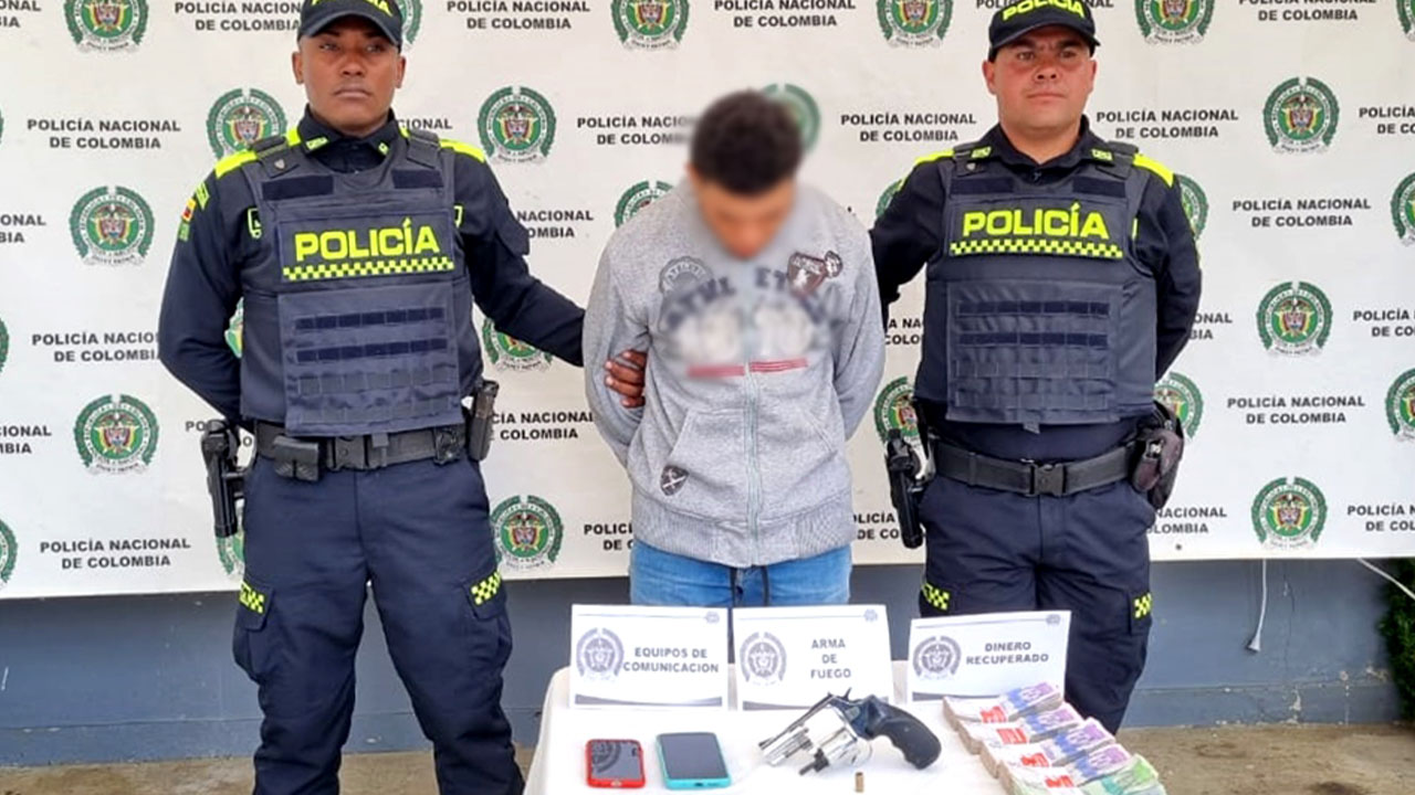 Cogieron a asaltante con arma de fuego en San Pedro de los Milagros, iba a apoderarse de $ 30 millones