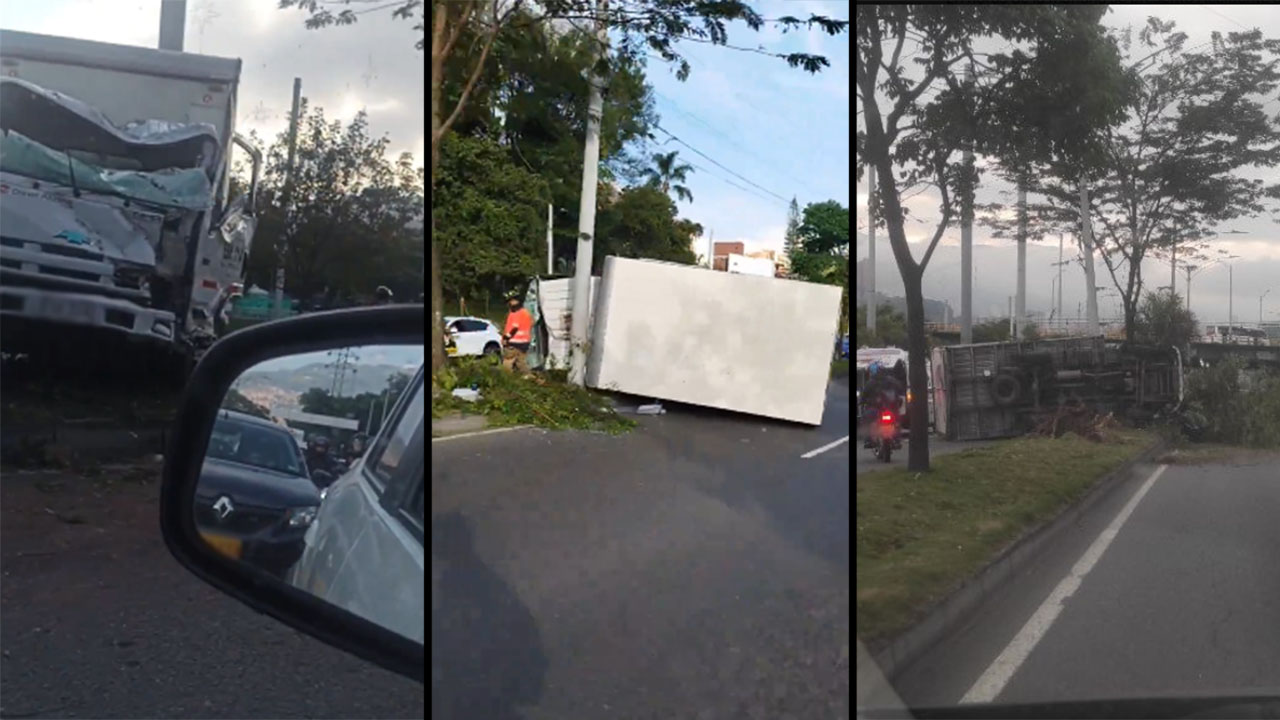 Se volcó camión en la Regional altura de Parques del Río