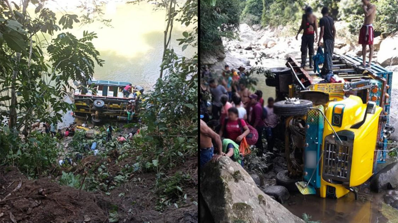 Accidente en Anorí: chiva rodó por un abismo y llegó hasta el río