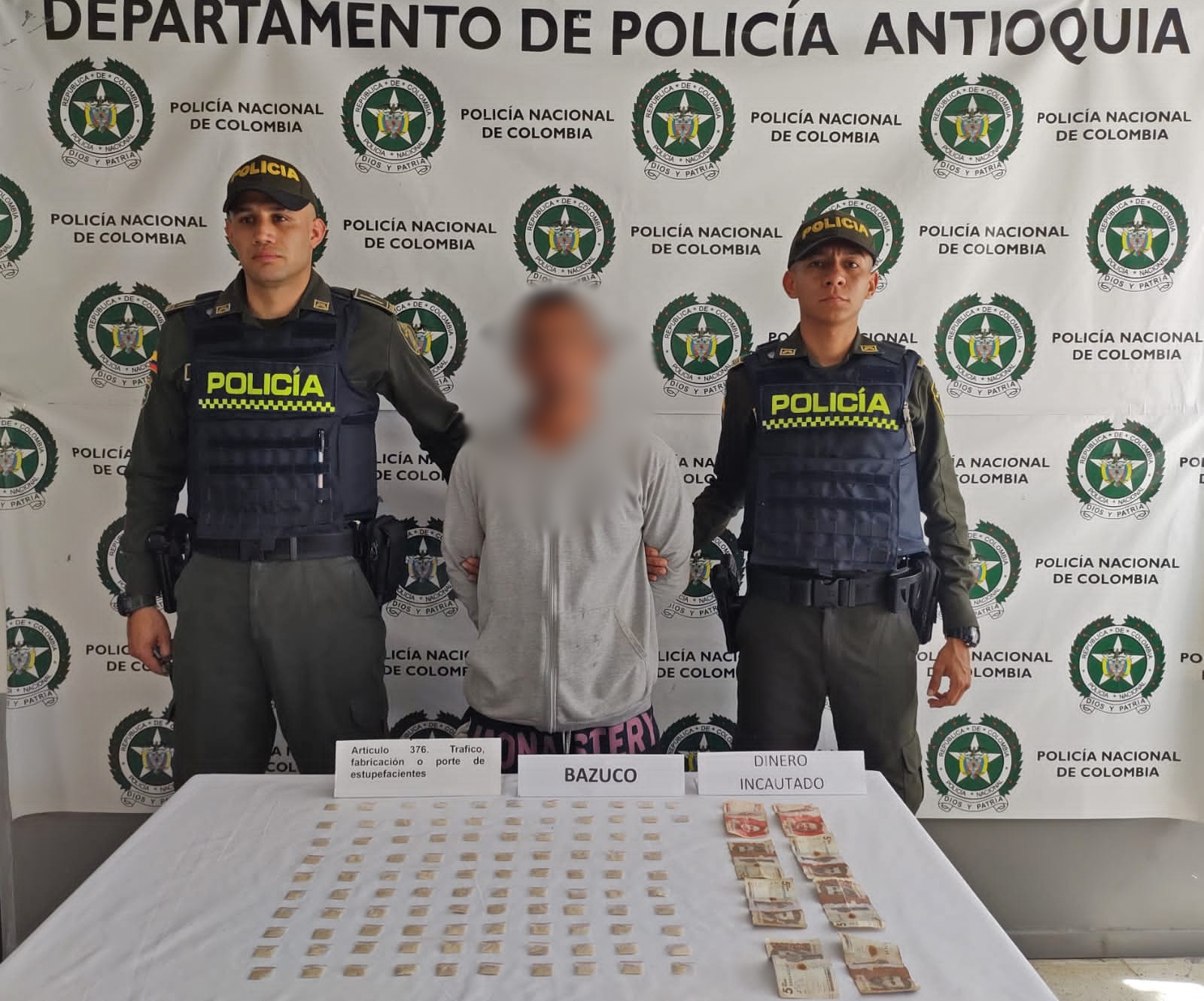 Cuatro detenidos en Antioquia por tráfico de estupefacientes