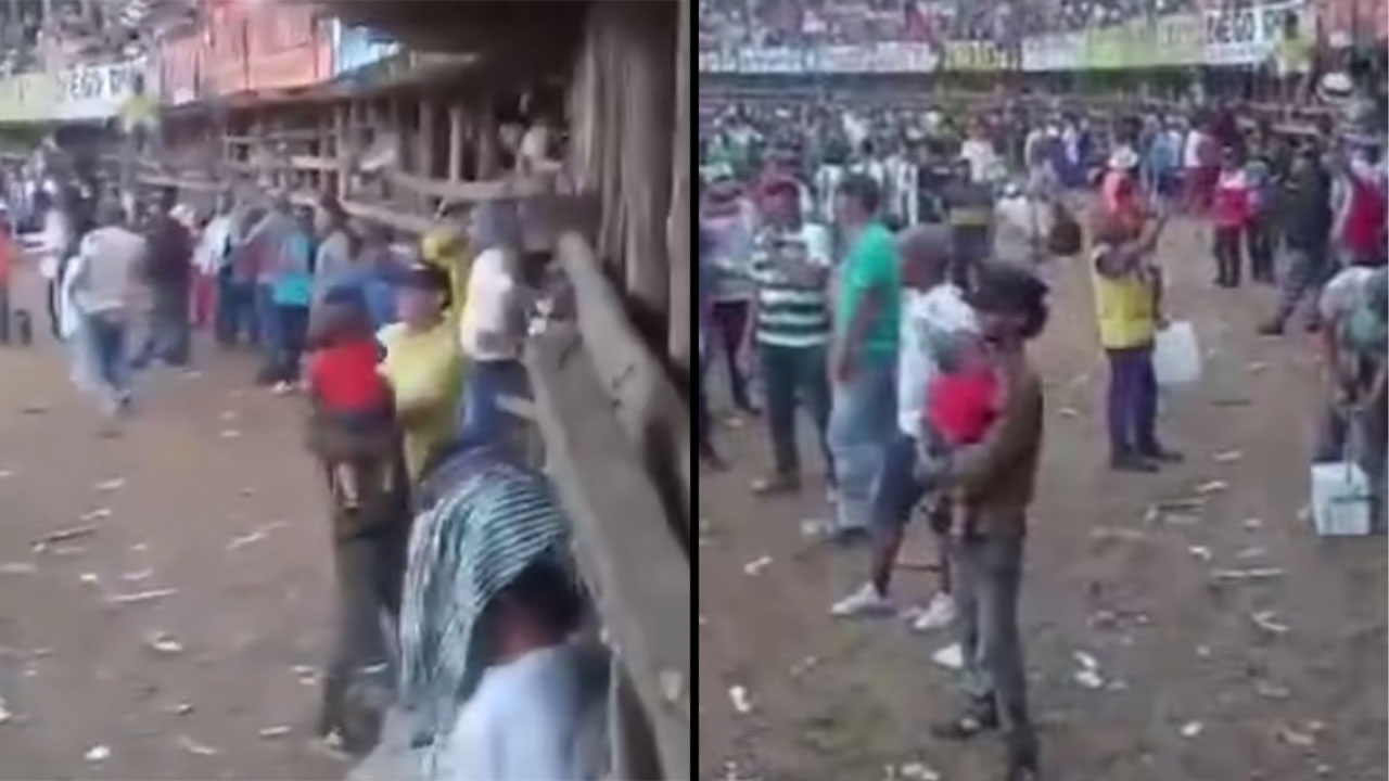 Corralejas en Caucasia: hombre metió a bebé a la arena con toros