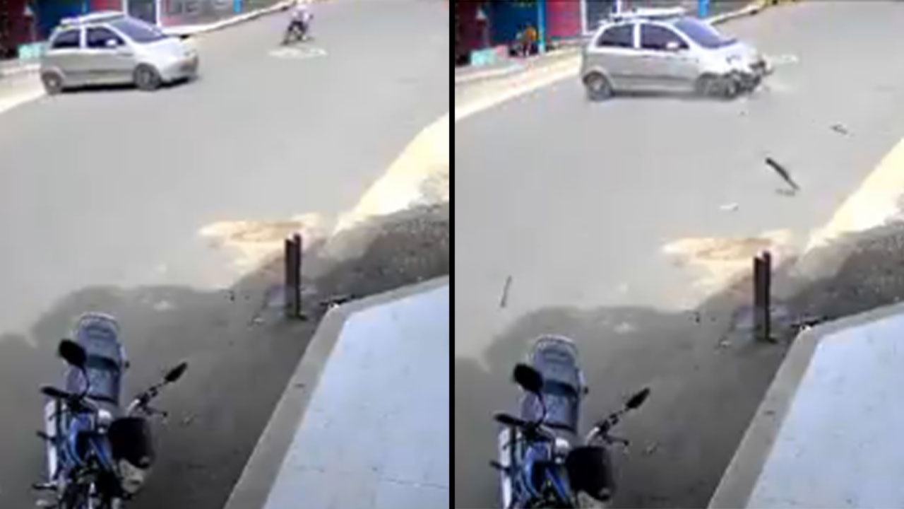 Motociclista perdió una pierna tras chocar con un carro