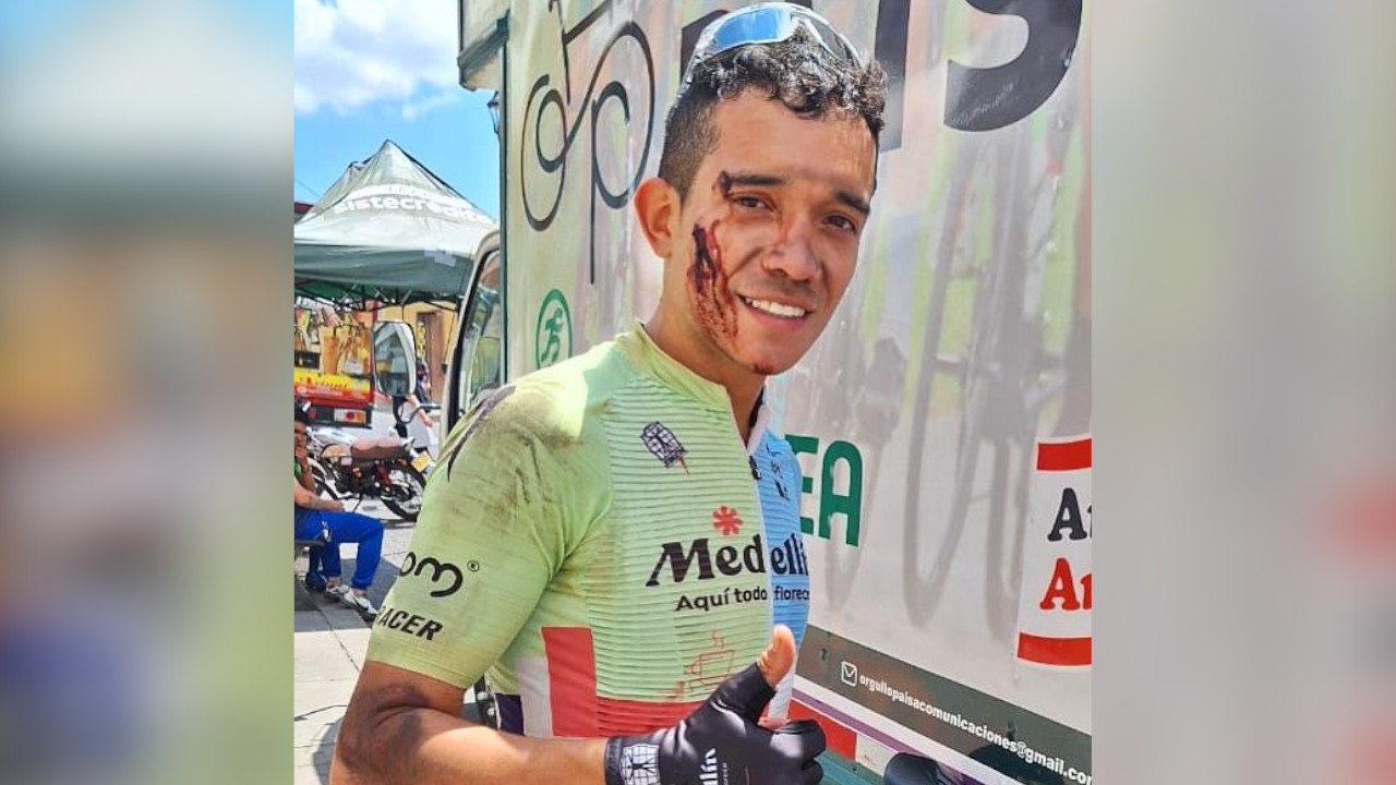 Brayan Sánchez del Team Medellín EPM, está bien