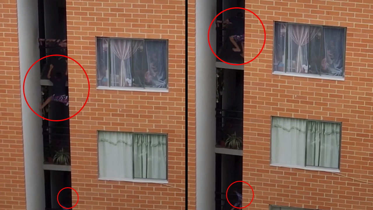 VIDEO. 'Como el hombre Araña': Niños en Ibagué, arriesgaron su vida escalando un edificio