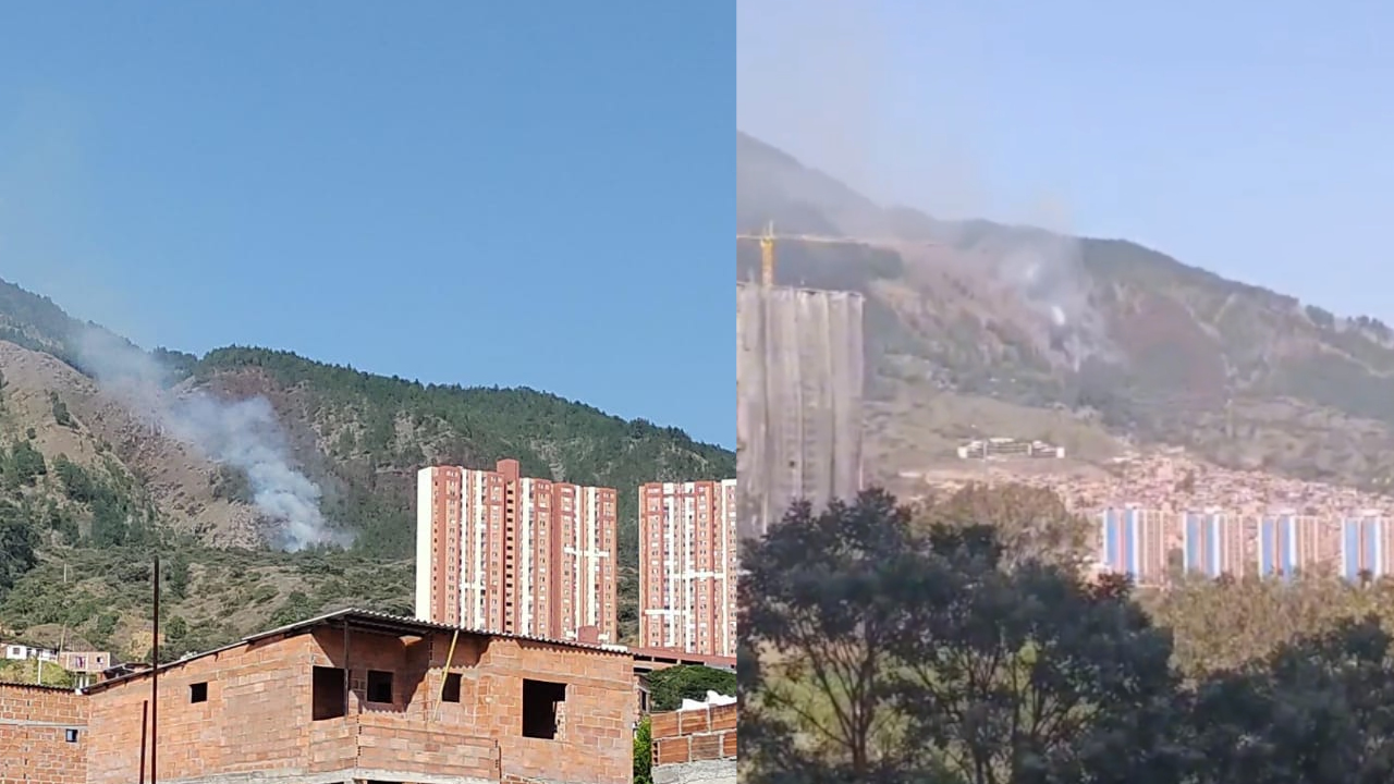 Se volvió a prender el Cerro Quitasol en Bello