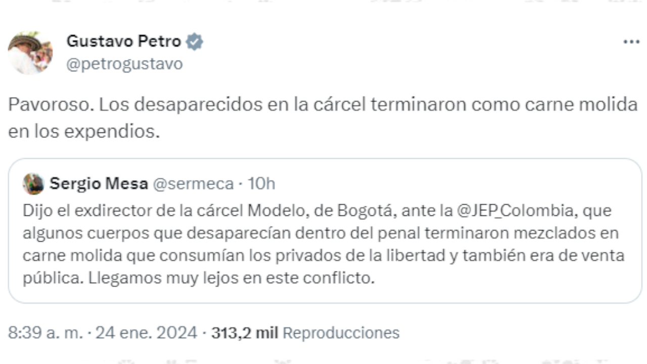 "Pavoroso. Los desaparecidos en la cárcel terminaron como carne molida en los expendios".