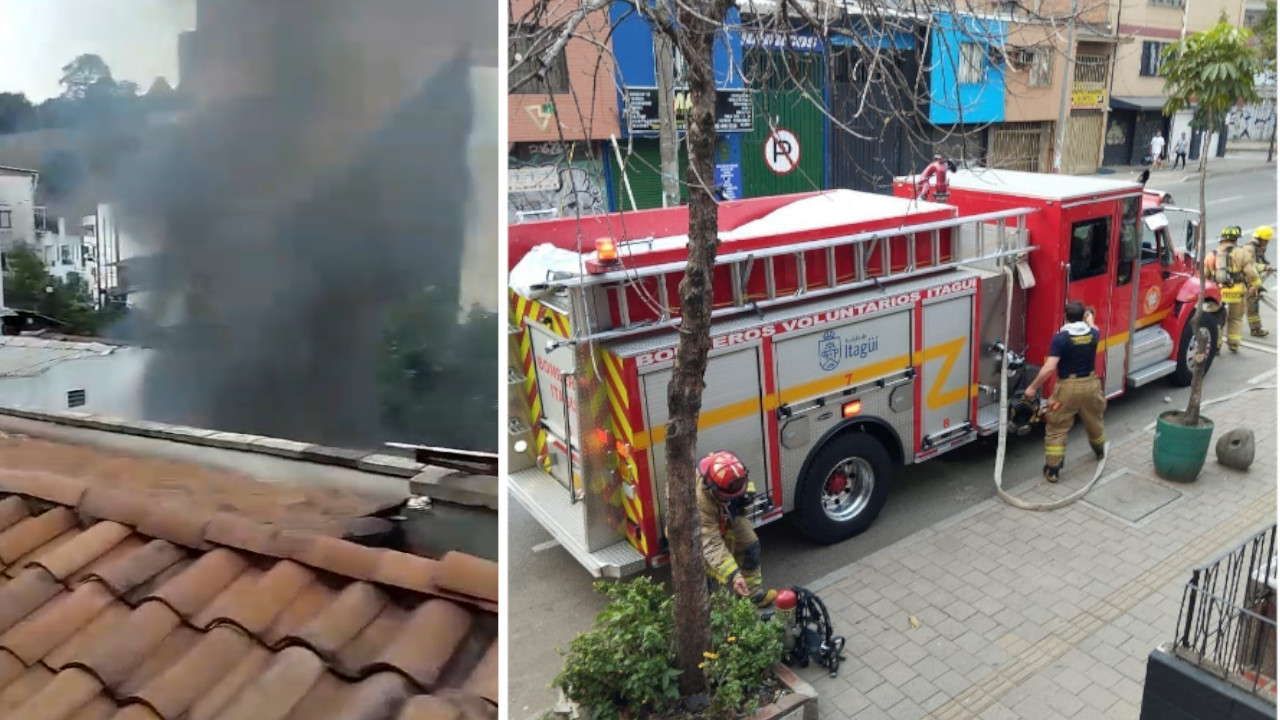 VIDEO. Se registró un incendio en una vivienda de Itagüí, perros alertaron sobre las llamas