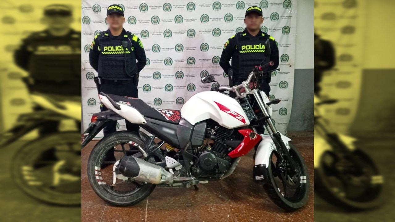 La moto fue reportada por hurto en marzo de 2021 en la ciudad de Cali