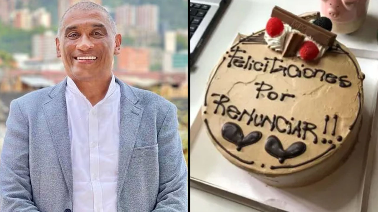 "Gracias por renunciar": con una torta piden renuncia al gerente del Hospital General de Medellín
