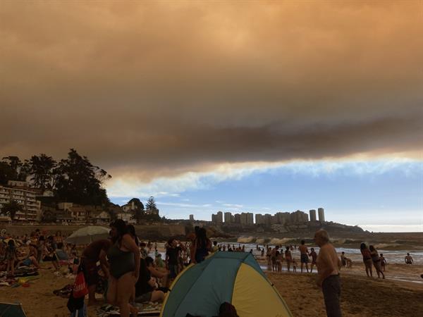 Gran incendio forestal obliga a evacuar comunas en Valparaíso y Viña del Mar