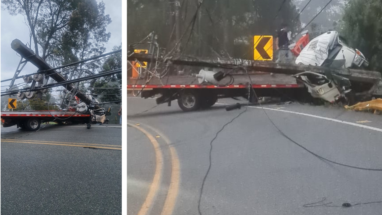 Así quedó el planchón que perdió el control en La Palmas y chocó contra un poste1