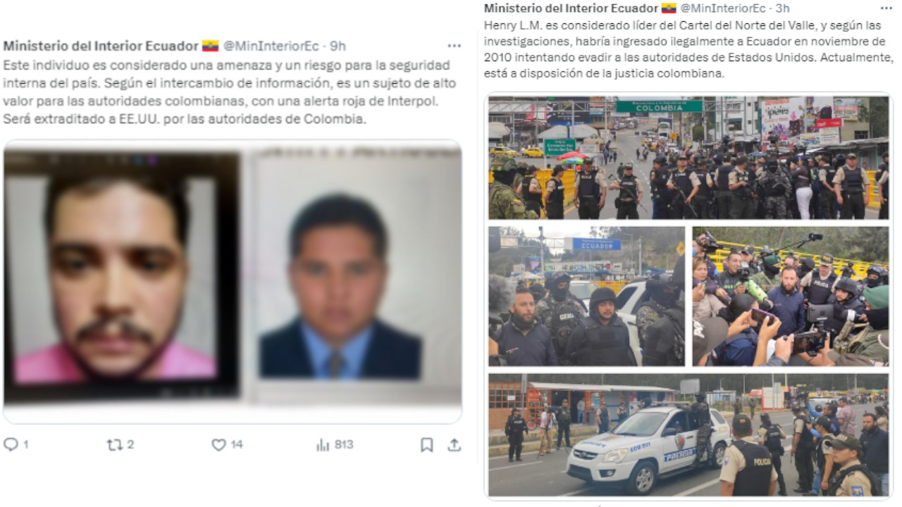 Capo del cartel del Cali fue deportado a Colombia desde Ecuador