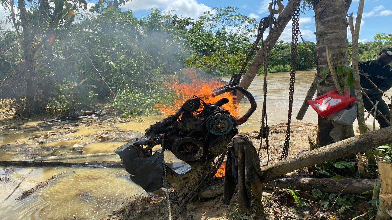 Incautaron material utilizado para mineria ilegal en el Chocó