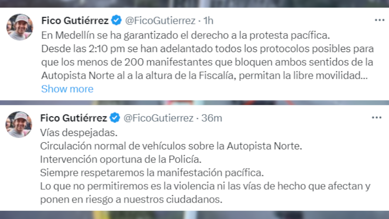 ¡Culminaron las marchas! Se restableció la movilidad en ambos sentidos de la Autopista Norte
