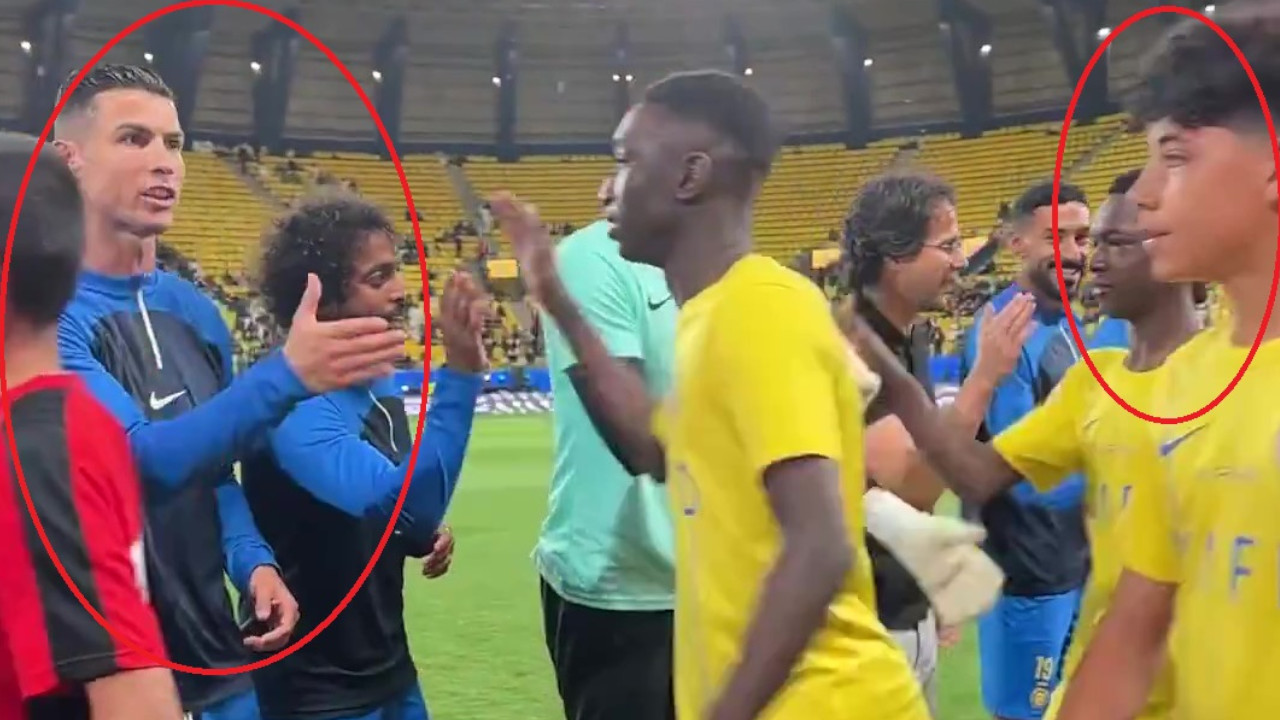 Cristiano Ronaldo regañó a su hijo por acto grosero del muchacho