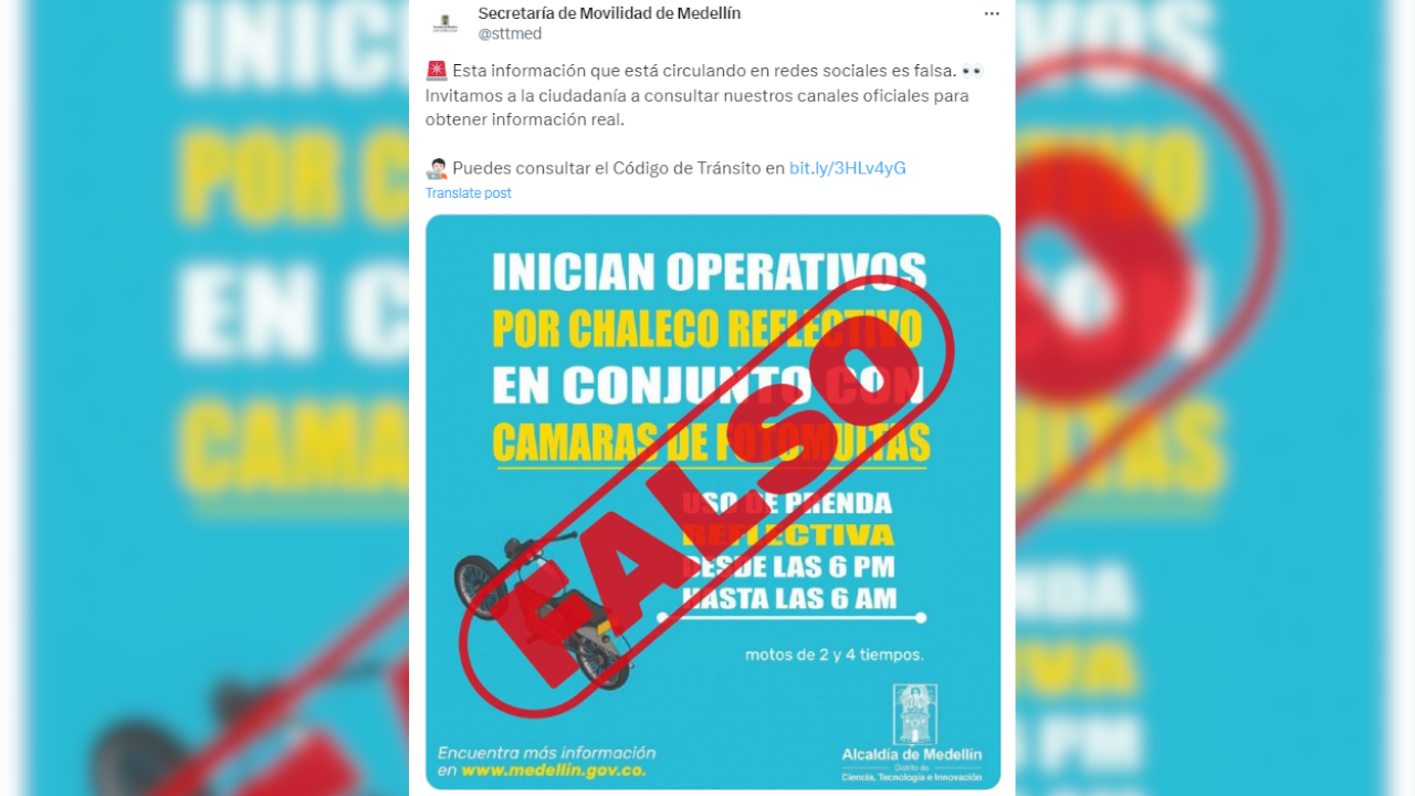 Cámaras de la Secretaría de Movilidad no infringen multas a motociclistas sin chaleco reflectivo