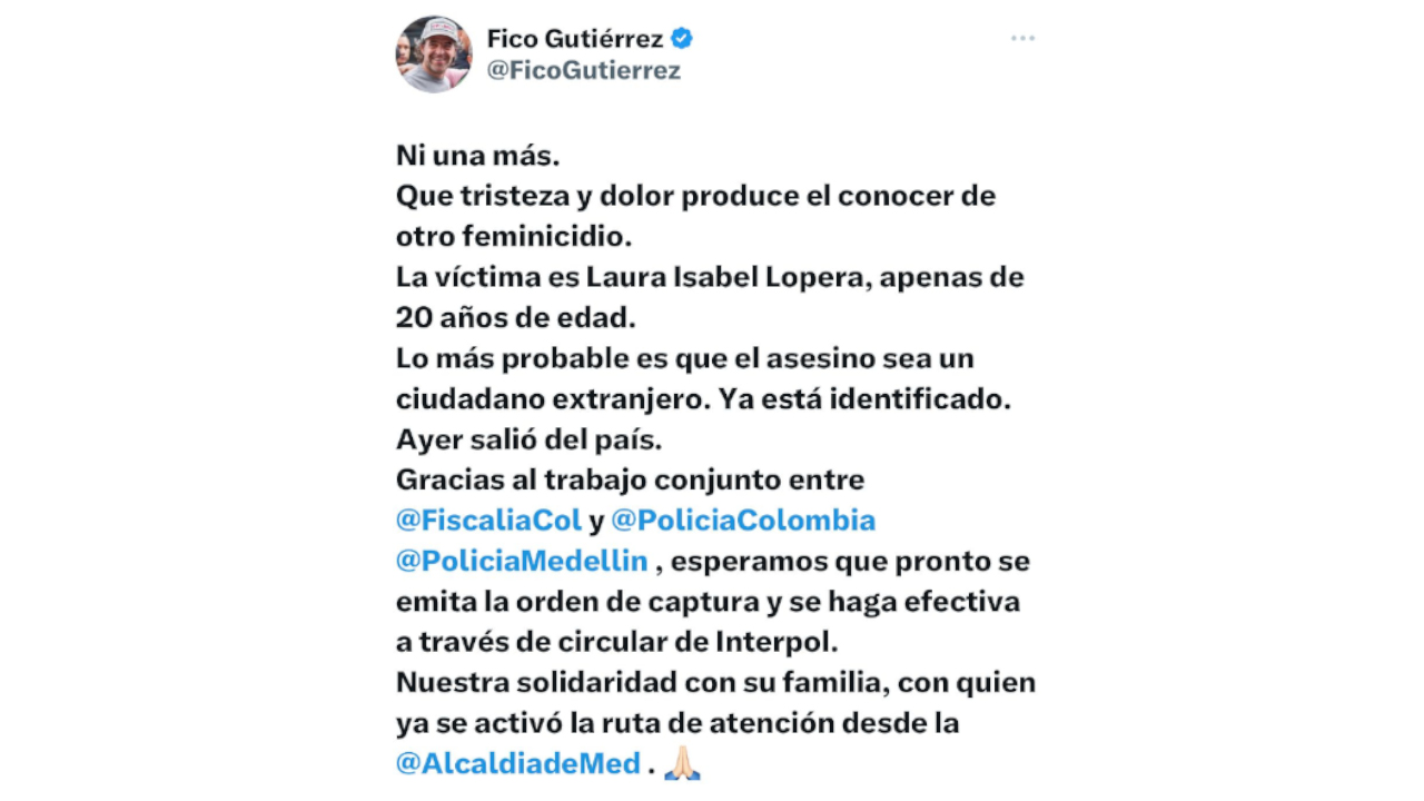 'El canadiense ayer salió del país': Alcalde 'Fico' y autoridades se pronunciaron tras la muerte de Laura, hallada en una maleta