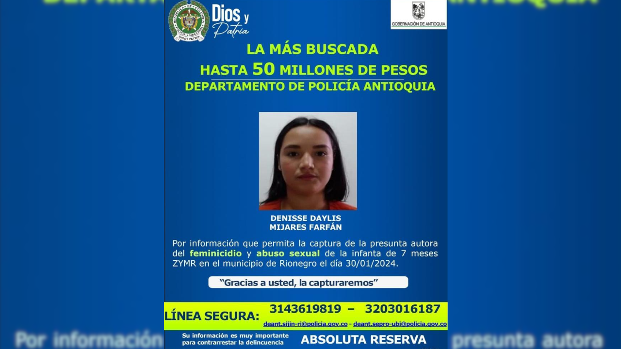 Mujer que asesinó a una bebé en Rionegro está en Venezuela