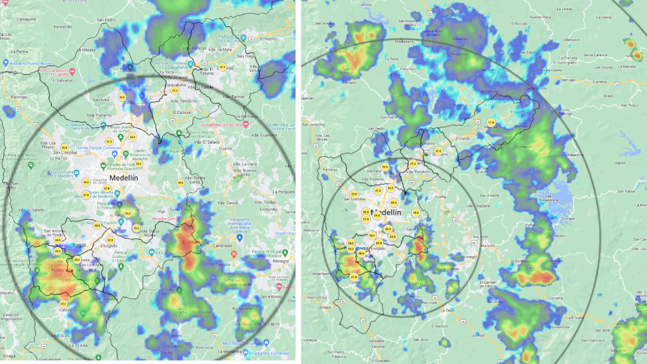 reportan lluvias en diferentes municipio del Valle de Aburrá1