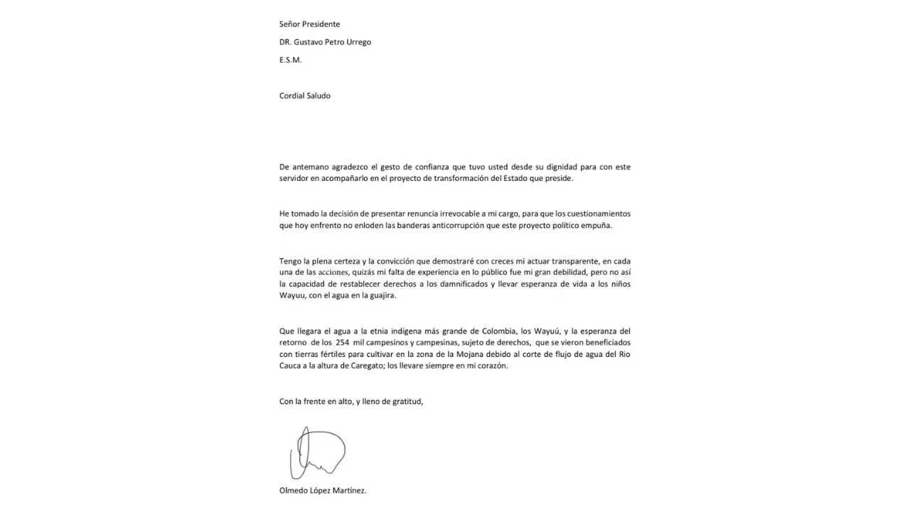 Olmedo López, director de la UNGRD renuncia en medio de escándalo por carro tanques