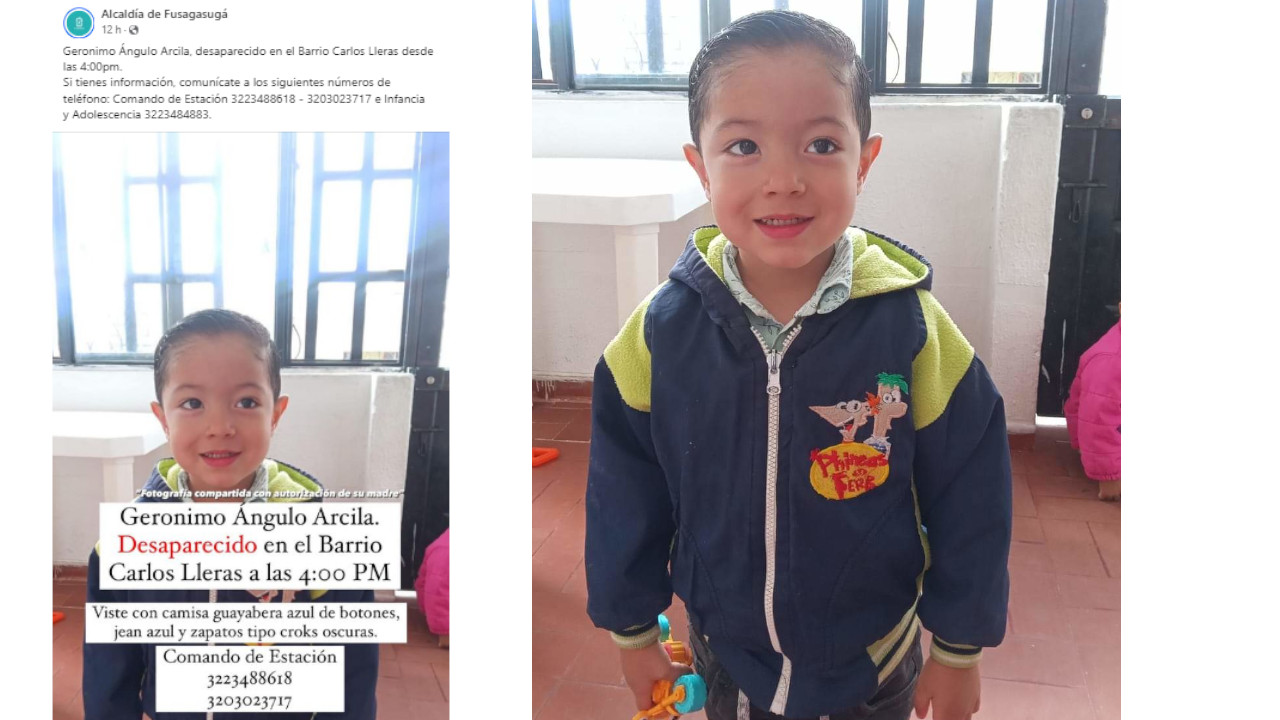 Alcaldía de Fusagasugá menor desaparecido