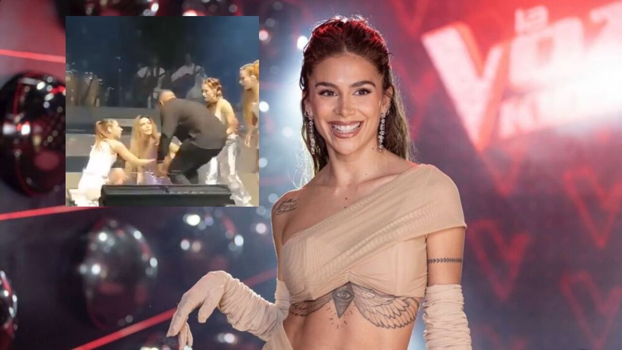 Greeicy  sufrió tirón y dolor en concierto