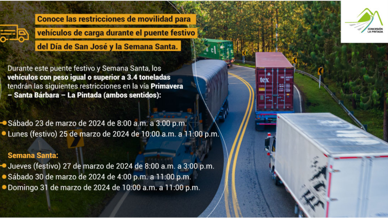 Por carrera deportiva, habrá cierres viales entre La Pintada - Bolombolo1