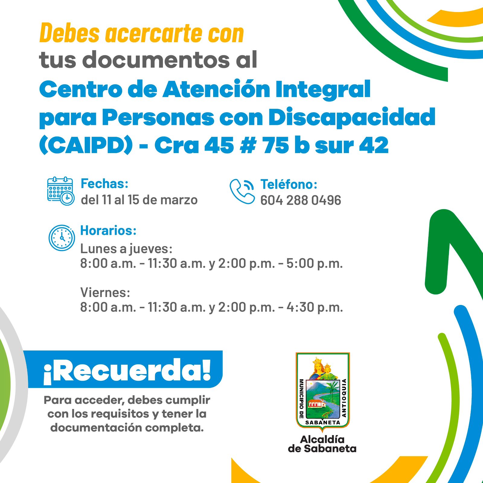 Sabaneta está brindando apoyos sociales ¿Sabes como postularte? 