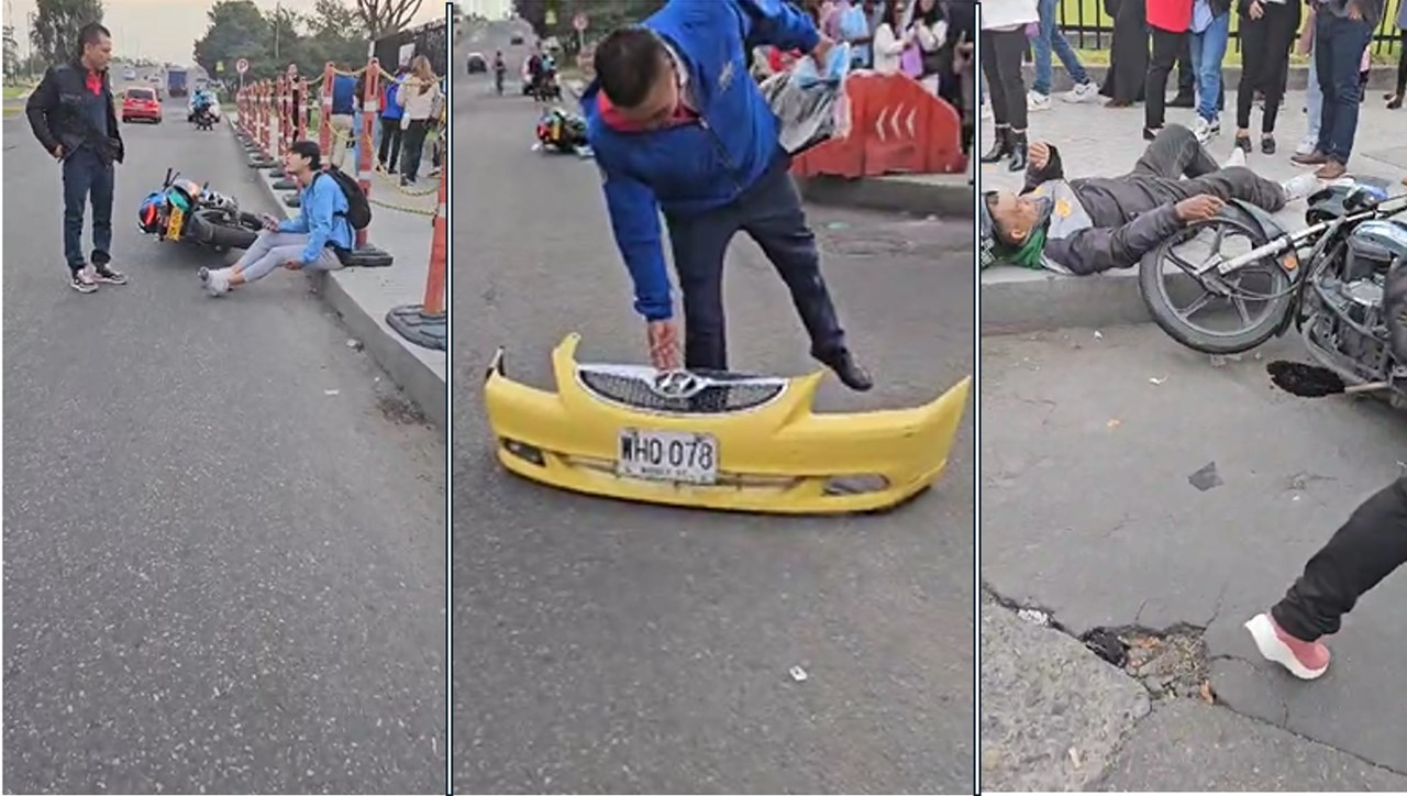 Taxista huyó de la escena de un accidente de tránsito sin percatarse que dejó la placa del vehículo en el sitio