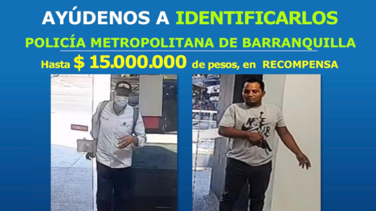 $15 millones de recompensa para capturar a ladrones de banco en Barranquilla